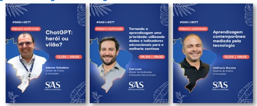 SAS Plataforma de Educação reúne especialistas para debate sobre inteligência artificial na Bett Brasil 2023