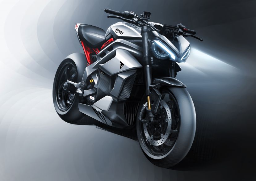 Esboço do protótipo das futuras motos elétricas da Triumph
